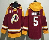 Men's Washington Commanders #5 Jayden Daniels Red Ageless Must Have Lace Up Pullover Hoodie,baseball caps,new era cap wholesale,wholesale hats